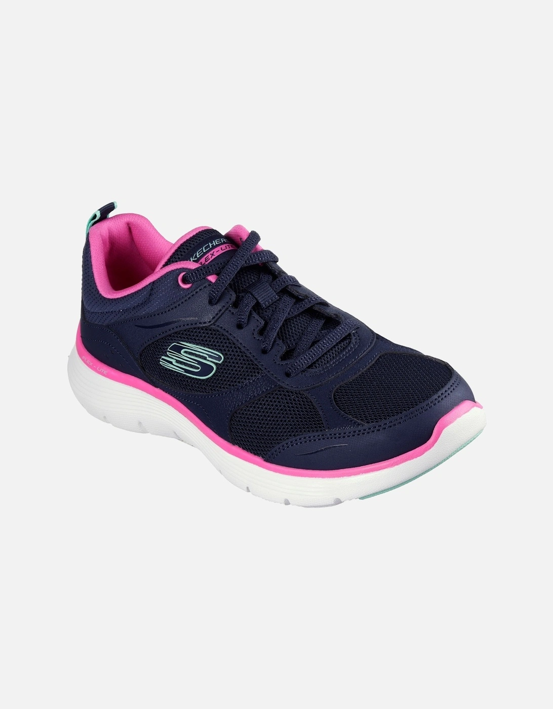 Womens Flex Appeal 5.0 Fresh Touch 150202-NVHP Navy/Hot Pink Lace Up Shoe, 6 of 5