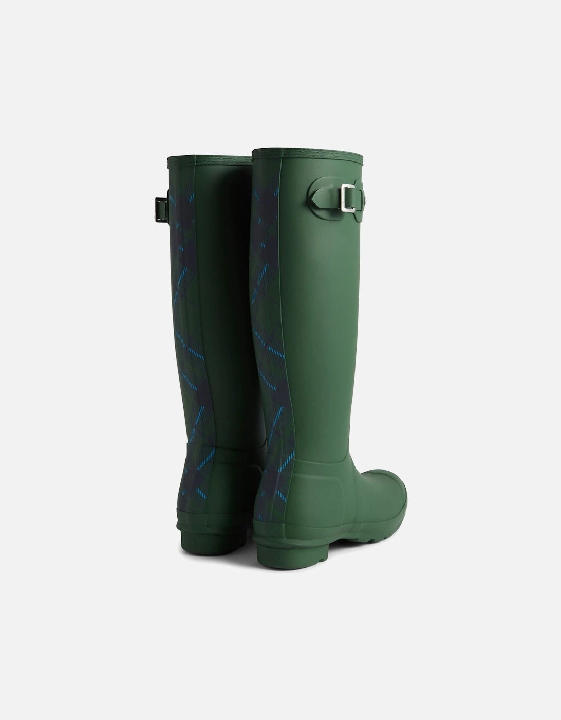 Womens  Green HFRW0005242-HG Original Tall Tartan Back Strap Wellington Boots