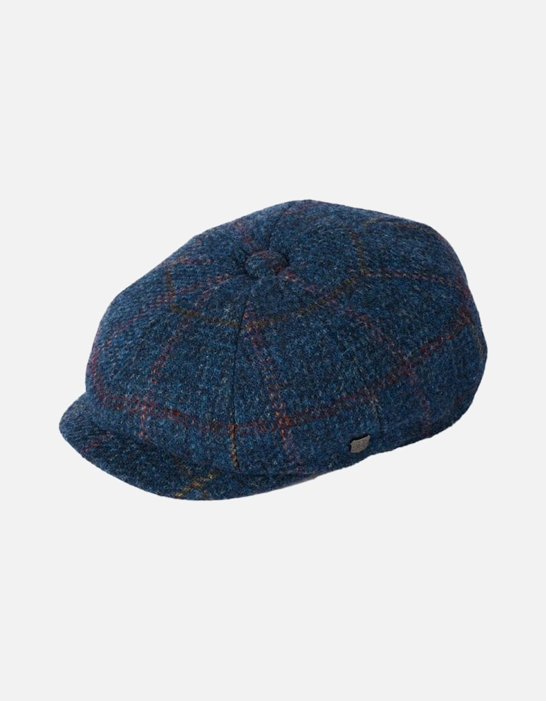 Harris Tweed 100% Pure Wool Barker Boy Cap Blue/red, 2 of 1