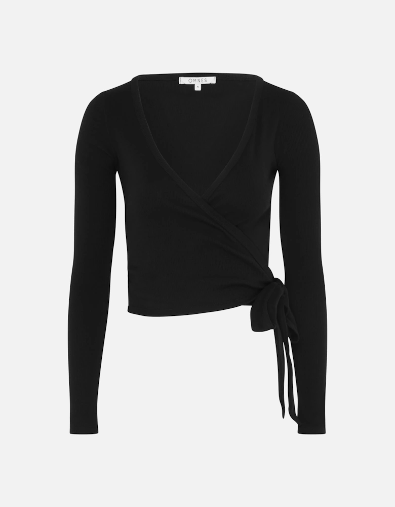 Napeta Ballet Wrap Top in Black