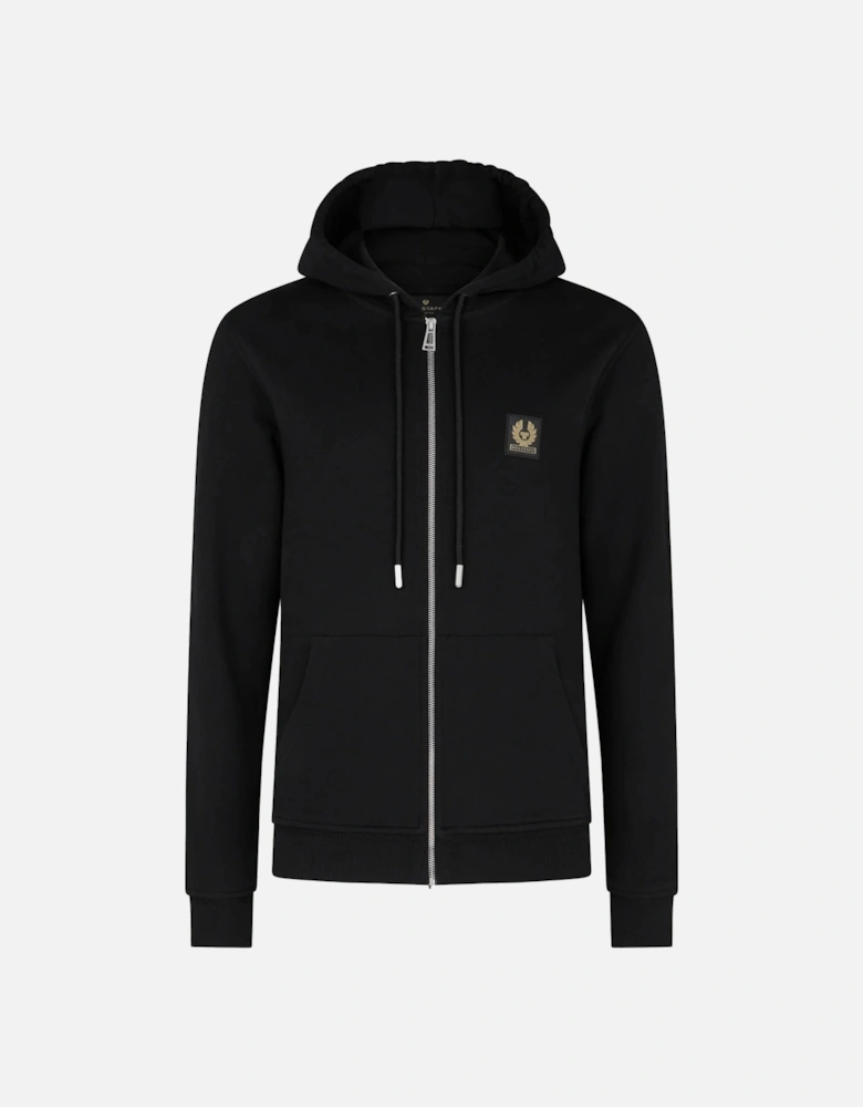 Patch Logo Zip Hoodie Black