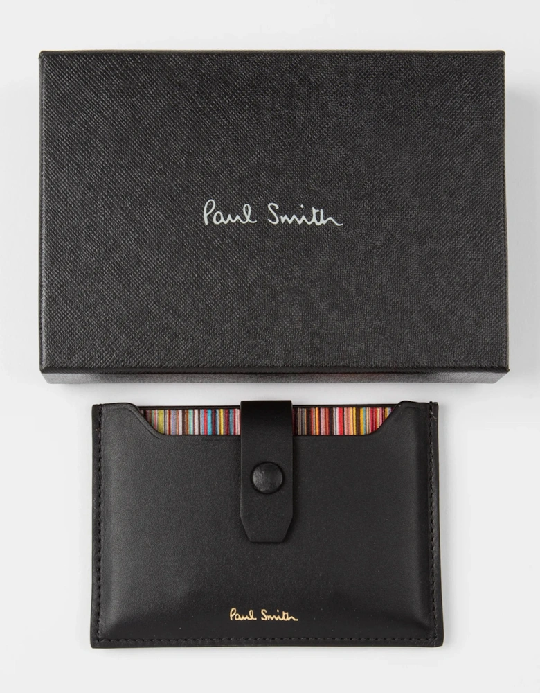 Leather Pull Out Card Holder Black