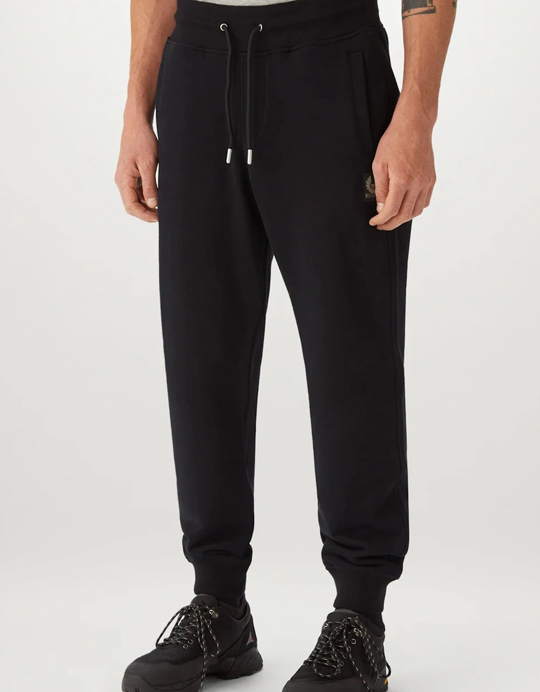 Patch Logo Cuffed Joggers Black