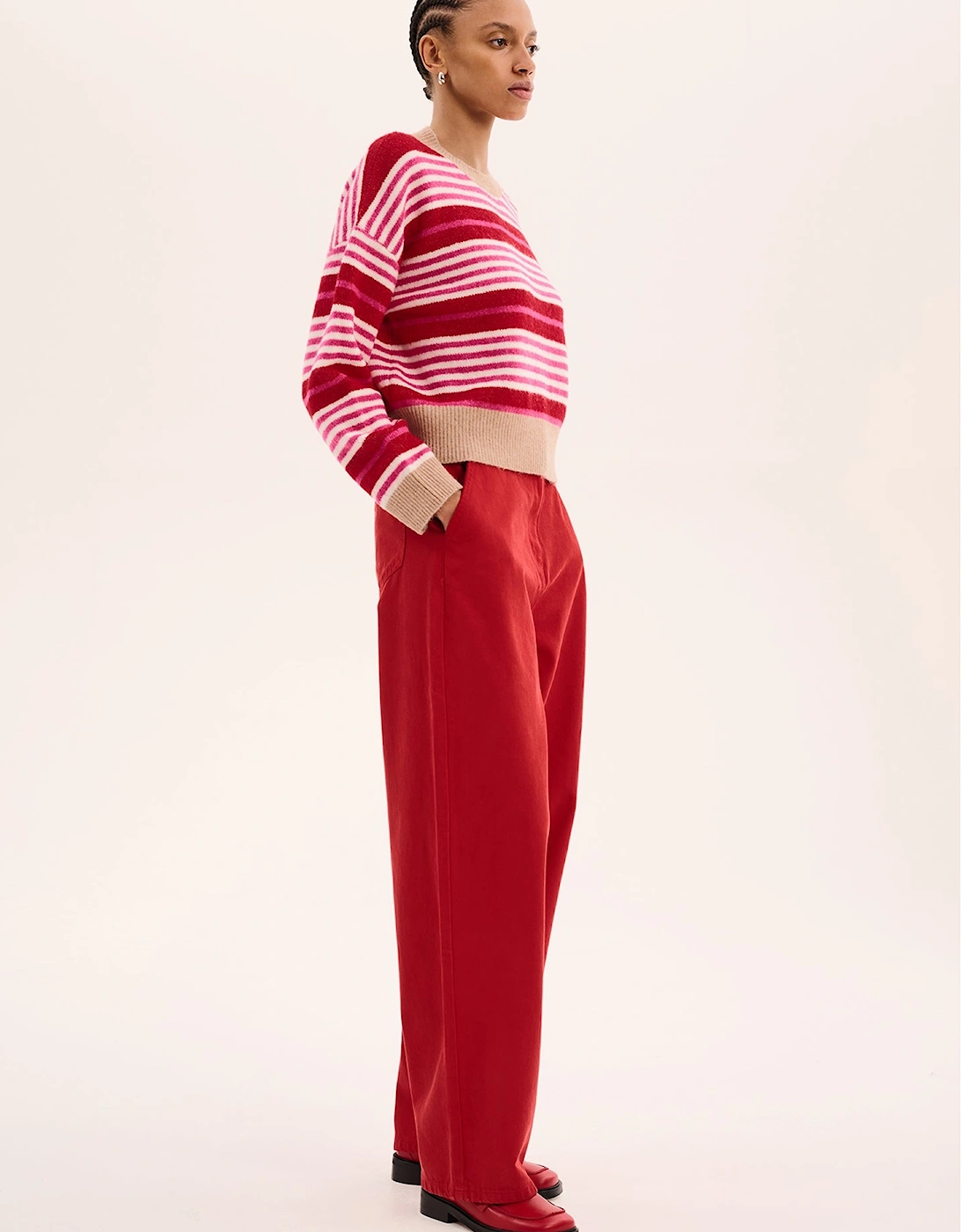 Clementine Stripe Jumper in Pink and Red