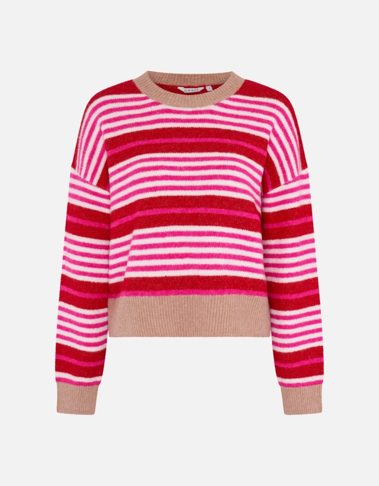 Clementine Stripe Jumper in Pink and Red