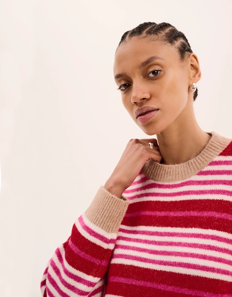 Clementine Stripe Jumper in Pink and Red