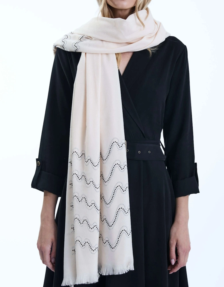 Crystal Wave Cream Scarf