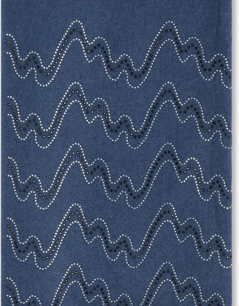 Crystal Wave Navy Scarf