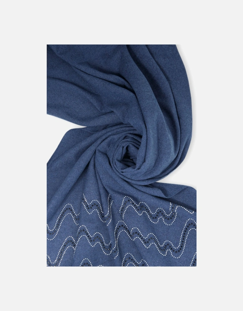 Crystal Wave Navy Scarf