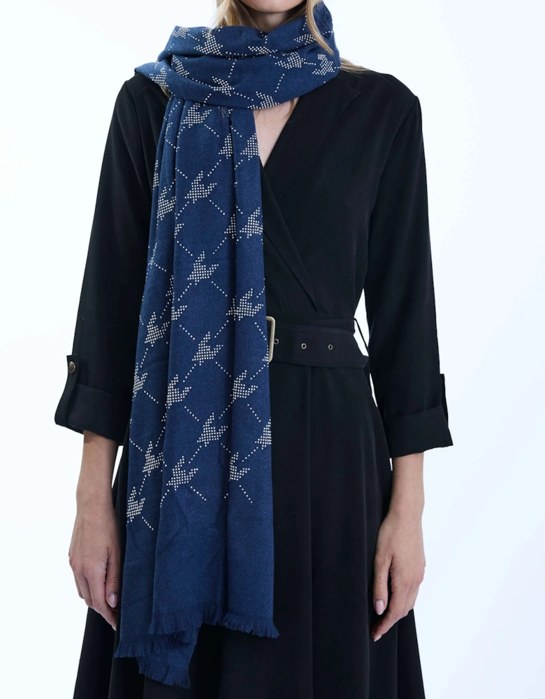 Houndstooth Navy Scarf