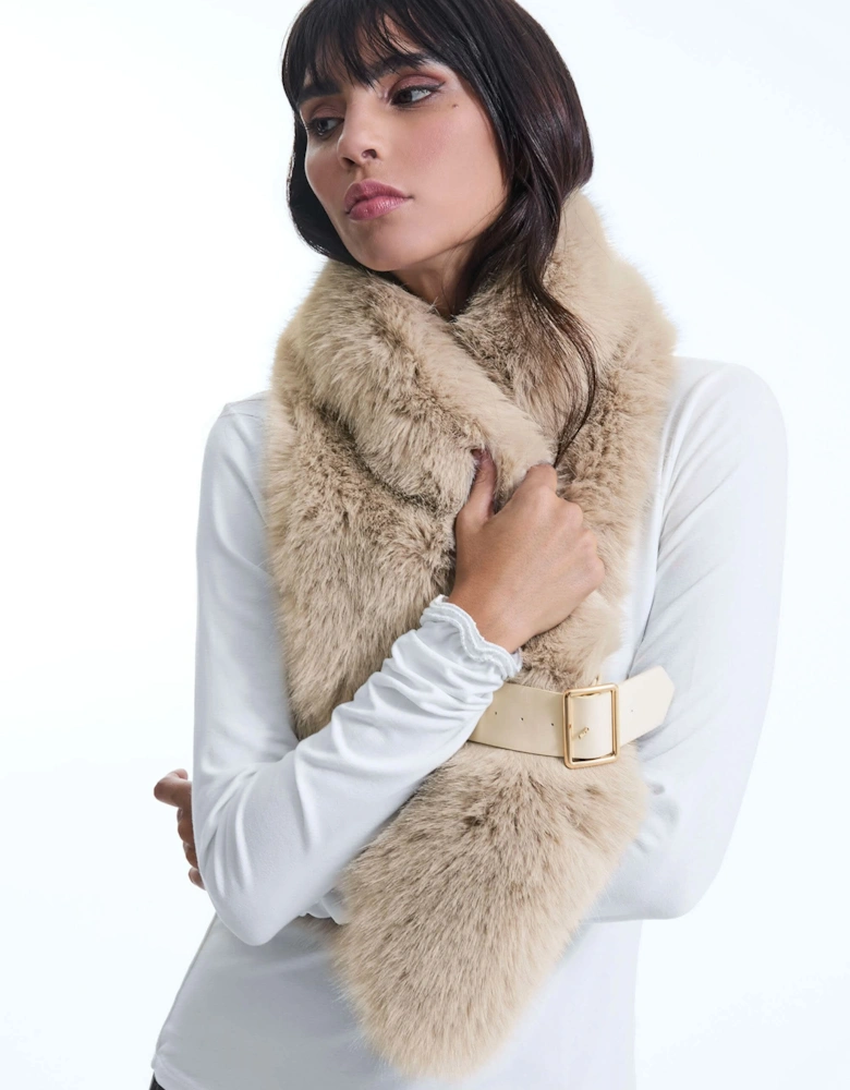 Faux Fur Beige Collar