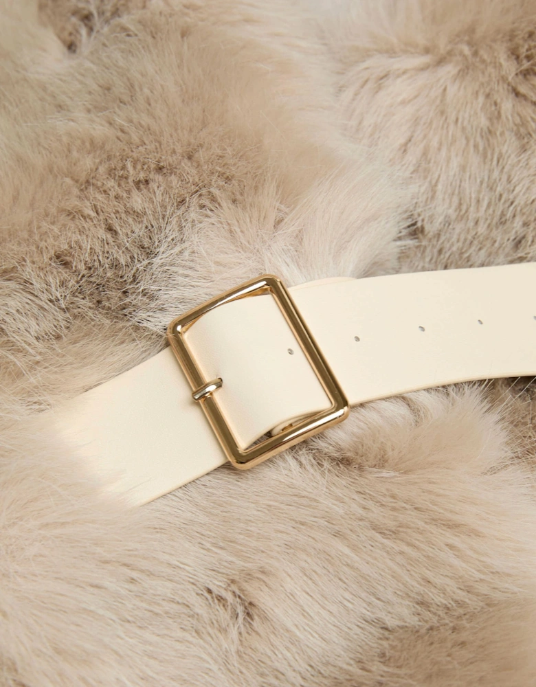 Faux Fur Beige Collar