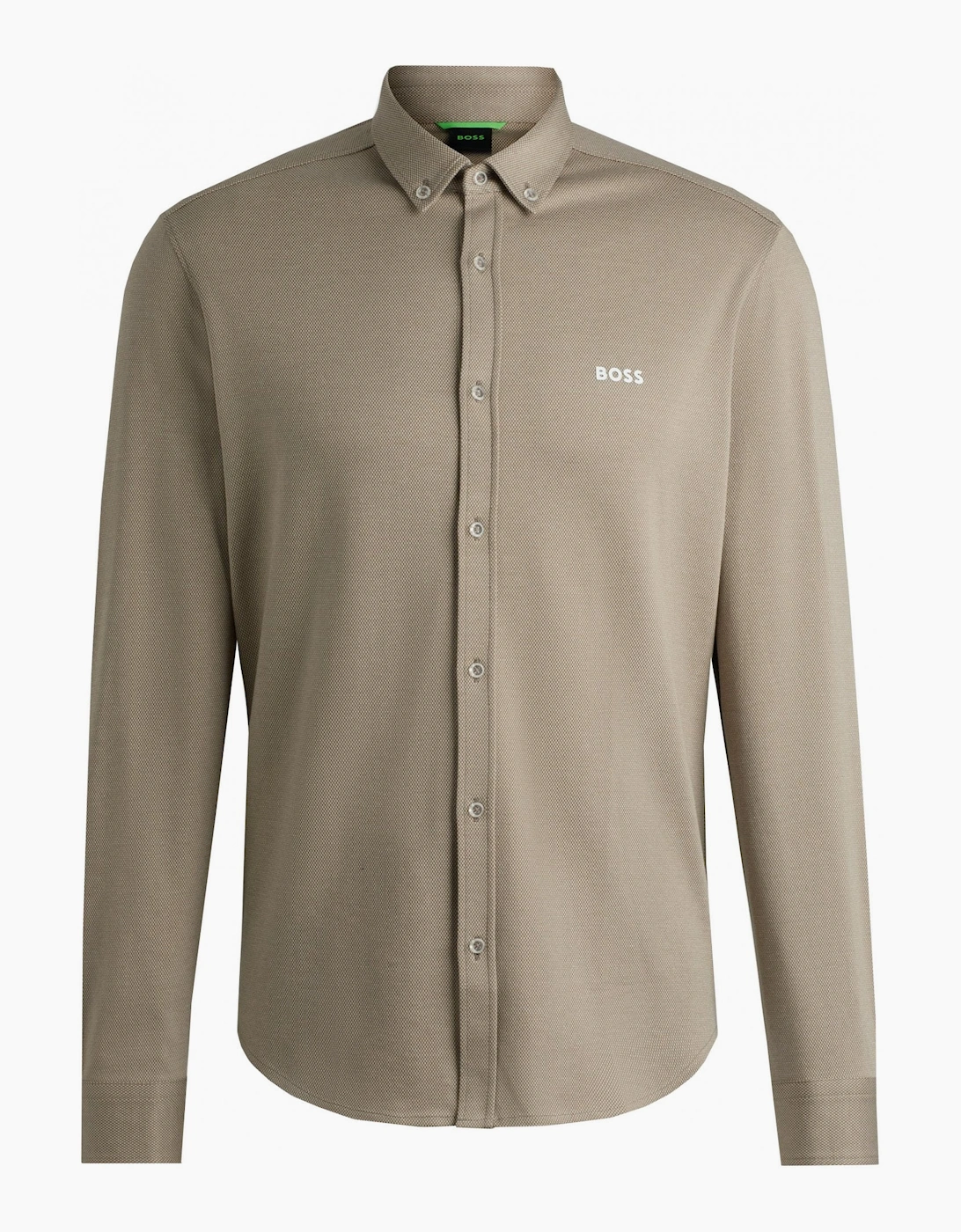 Men's Hugo Boss Beige Motion Long Sleeved Shirt - Tan - Size: 38/Regular