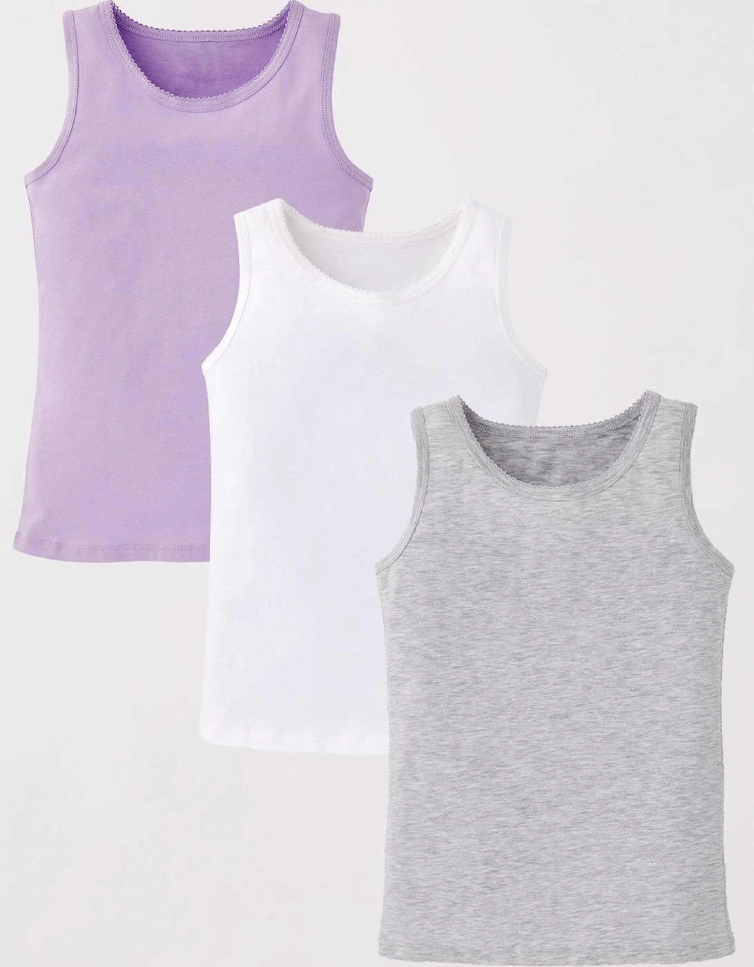 Girls 3 Pack Vests - Multi, 2 of 1