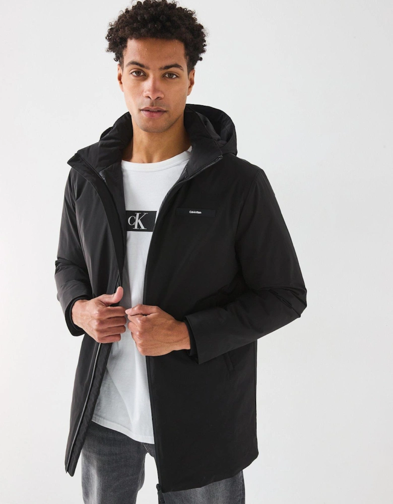 Technical Midi Length Jacket - Black