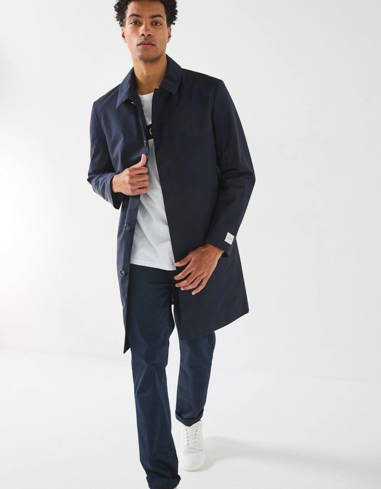 Twill Technical Overcoat - Navy