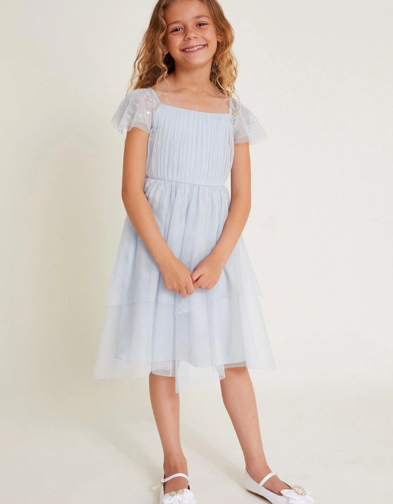 Girls Theodora Net Dress - Blue