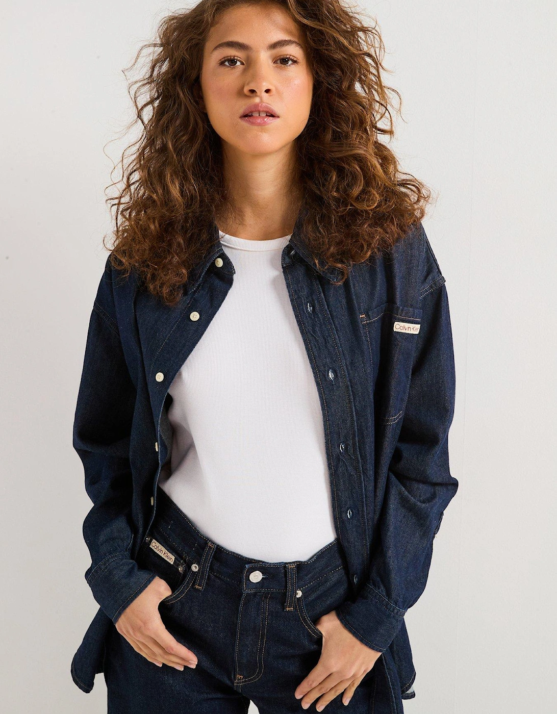 Oversized Denim Shirt - Navy, 2 of 1