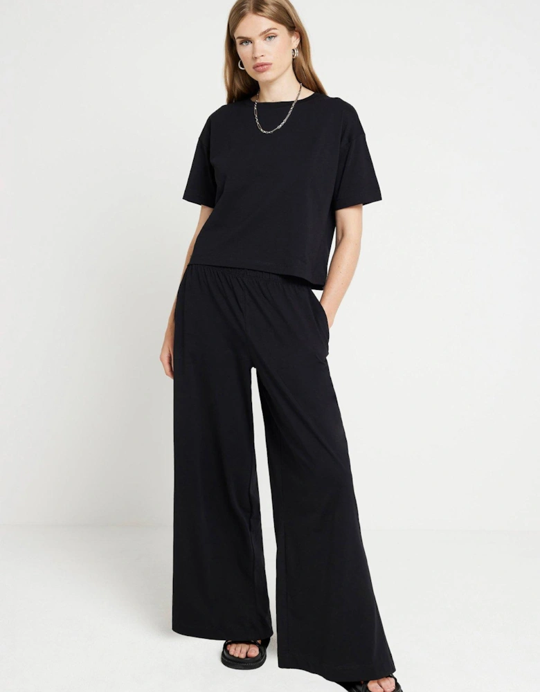 Tee And Trouser Set - Black