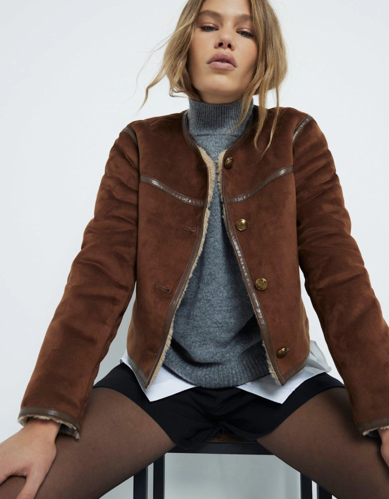 Shearling Trophy Jacket - Brown