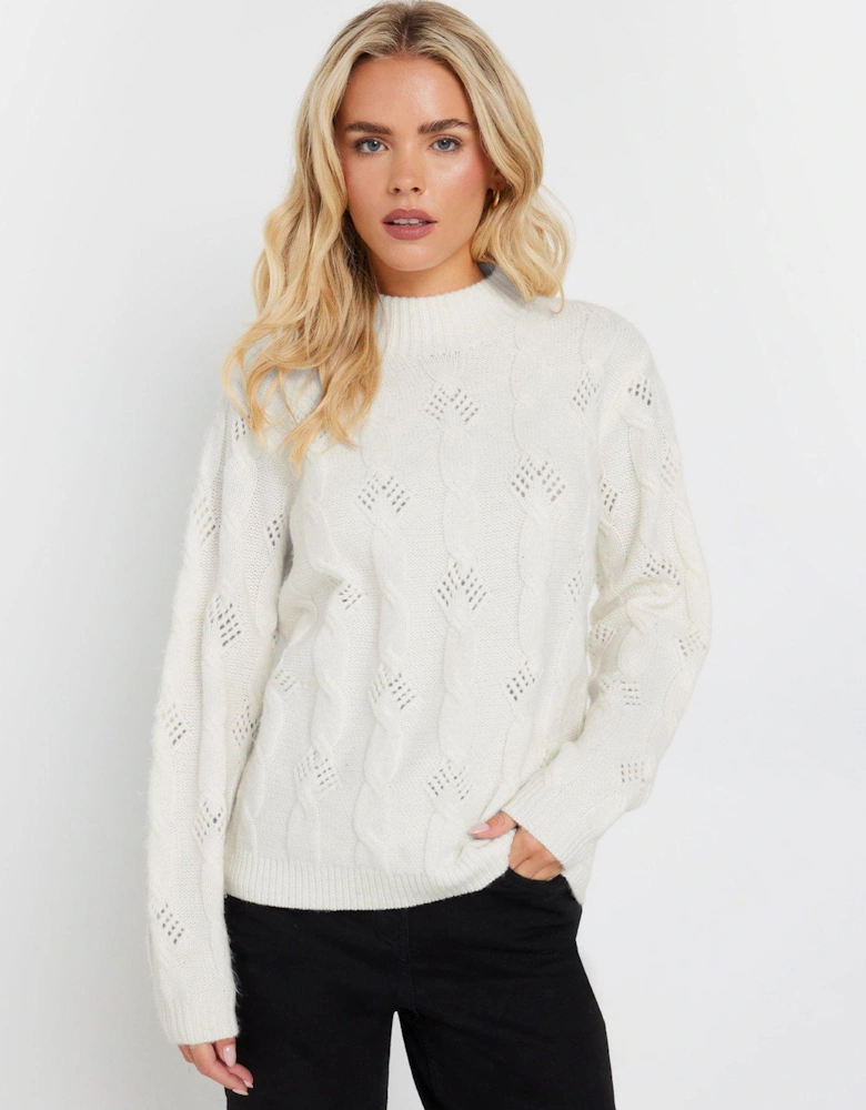 Petite Cable Knit Jumper - Ivory