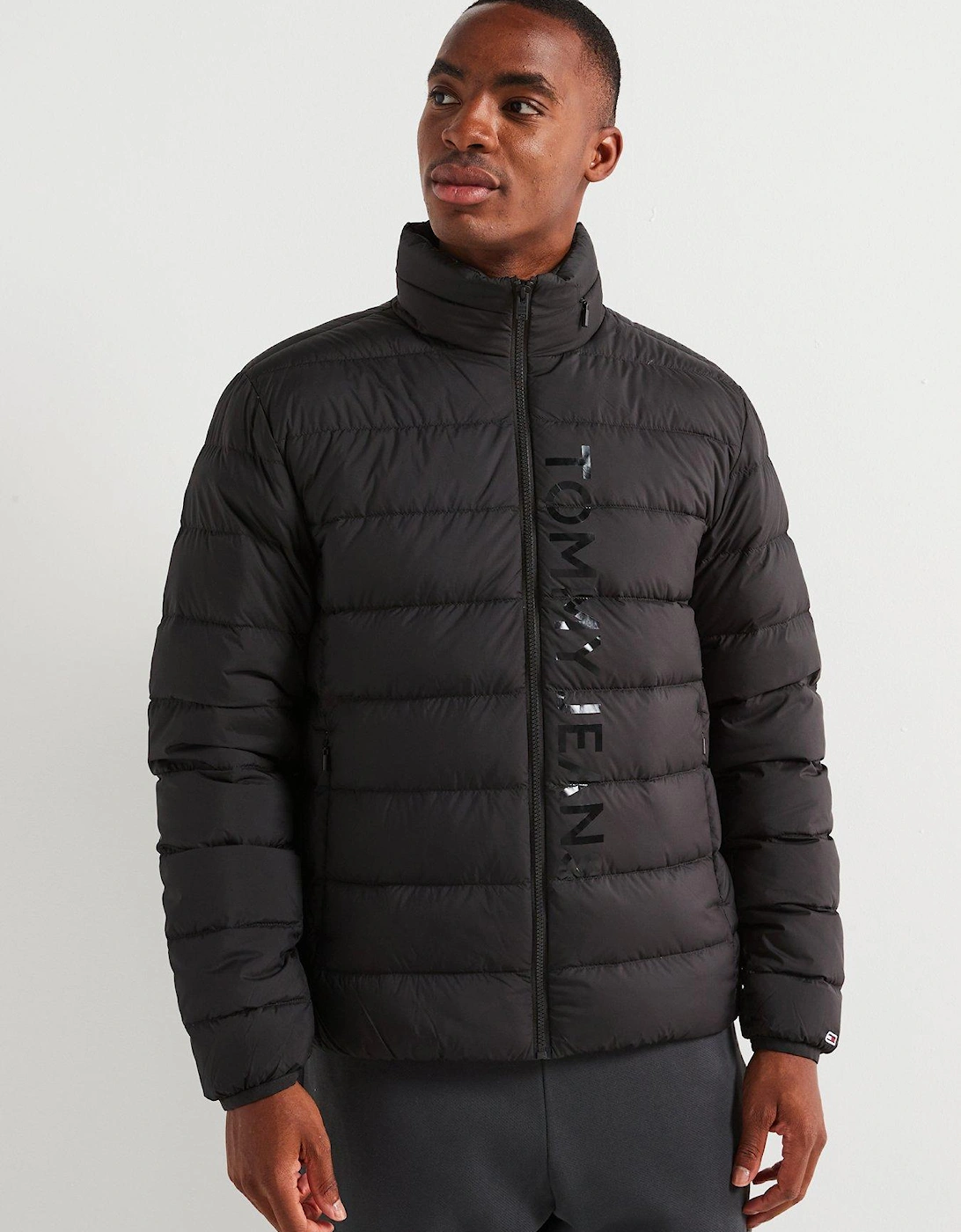 Lightweight Down Printed Logo Jacket - Black, 6 of 5