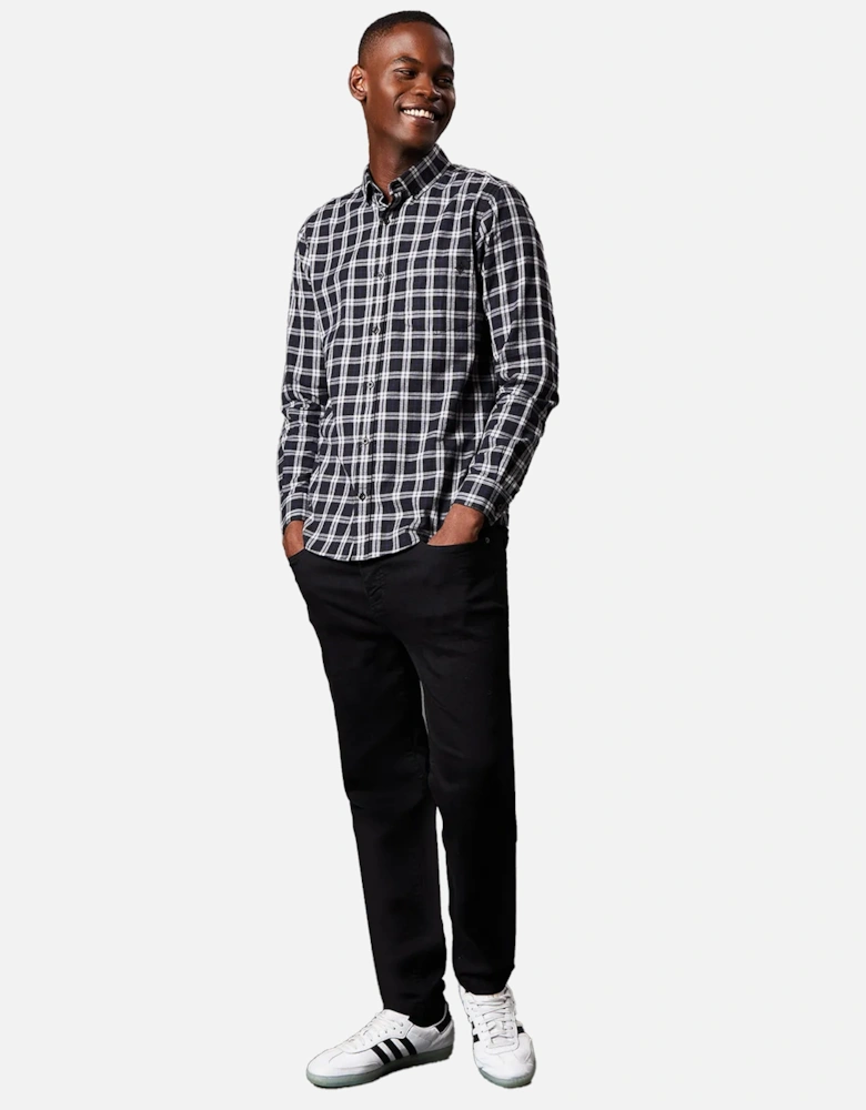 Mens Classic Checked Brushed Long-Sleeved Shirt