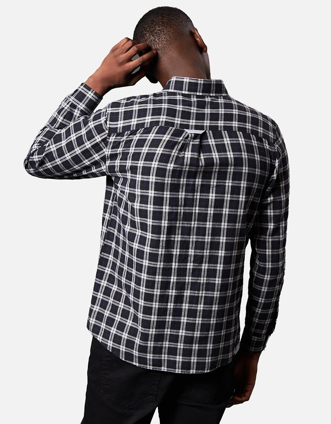 Mens Classic Checked Brushed Long-Sleeved Shirt