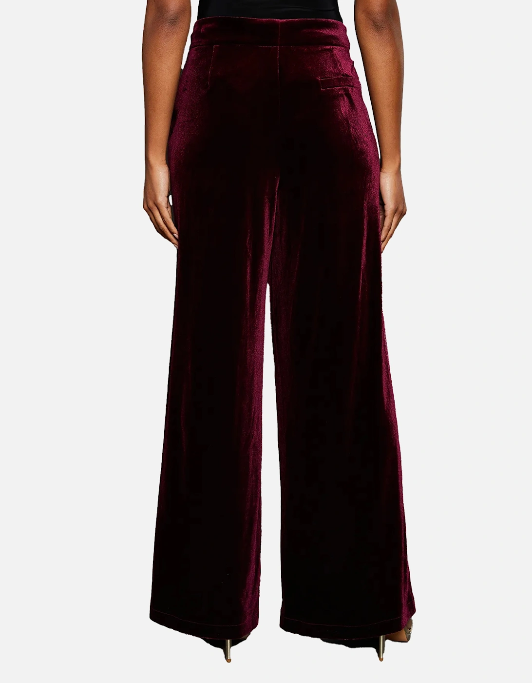 Womens/Ladies Velvet Wide Leg Trousers