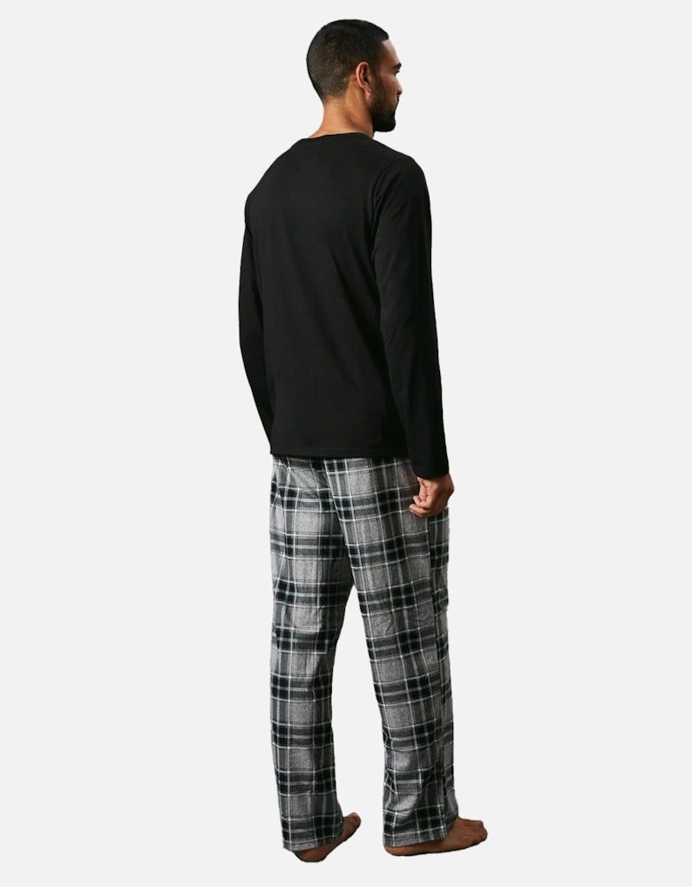 Mens Checked Microfleece Pyjama Set