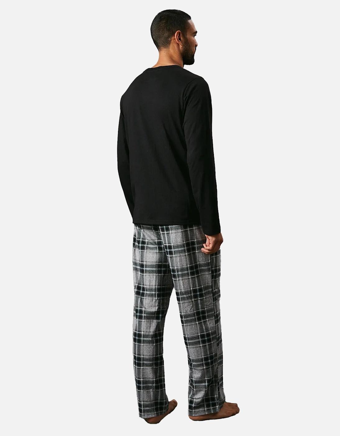 Mens Checked Microfleece Pyjama Set