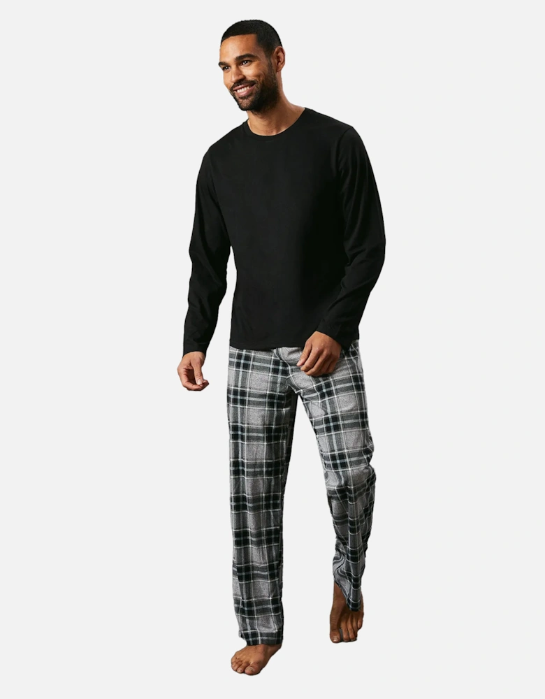 Mens Checked Microfleece Pyjama Set