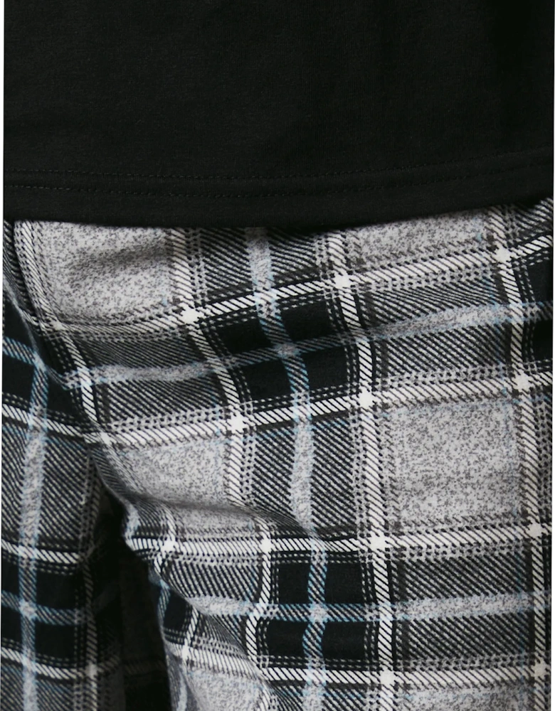 Mens Checked Microfleece Pyjama Set