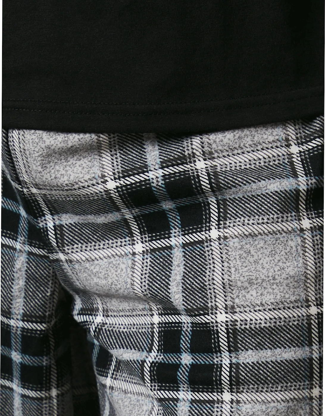 Mens Checked Microfleece Pyjama Set
