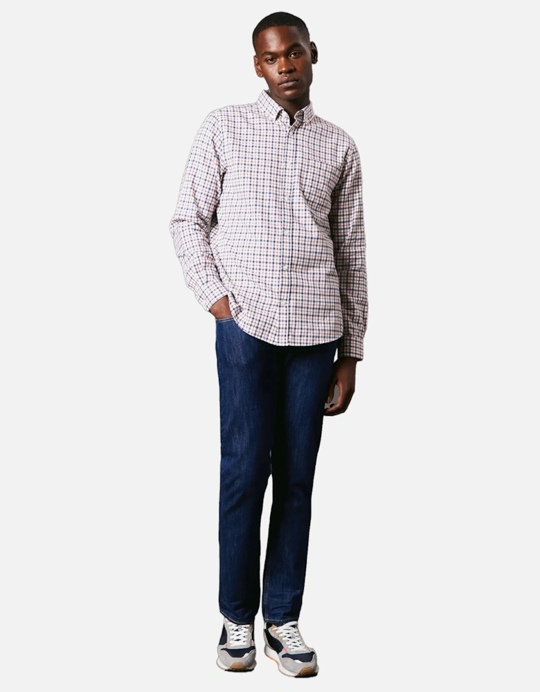 Mens Club Checked Brushed Long-Sleeved Shirt