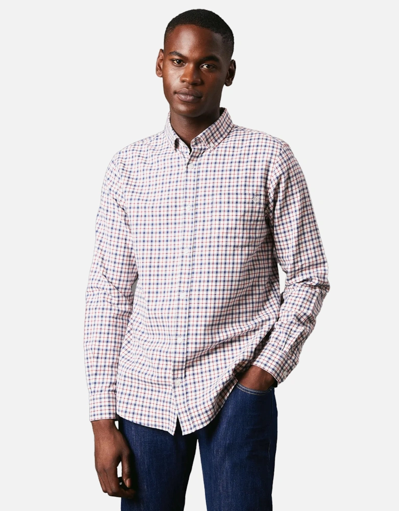 Mens Club Checked Brushed Long-Sleeved Shirt