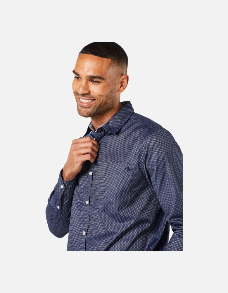 Mens Zizi Textured Long-Sleeved Shirt