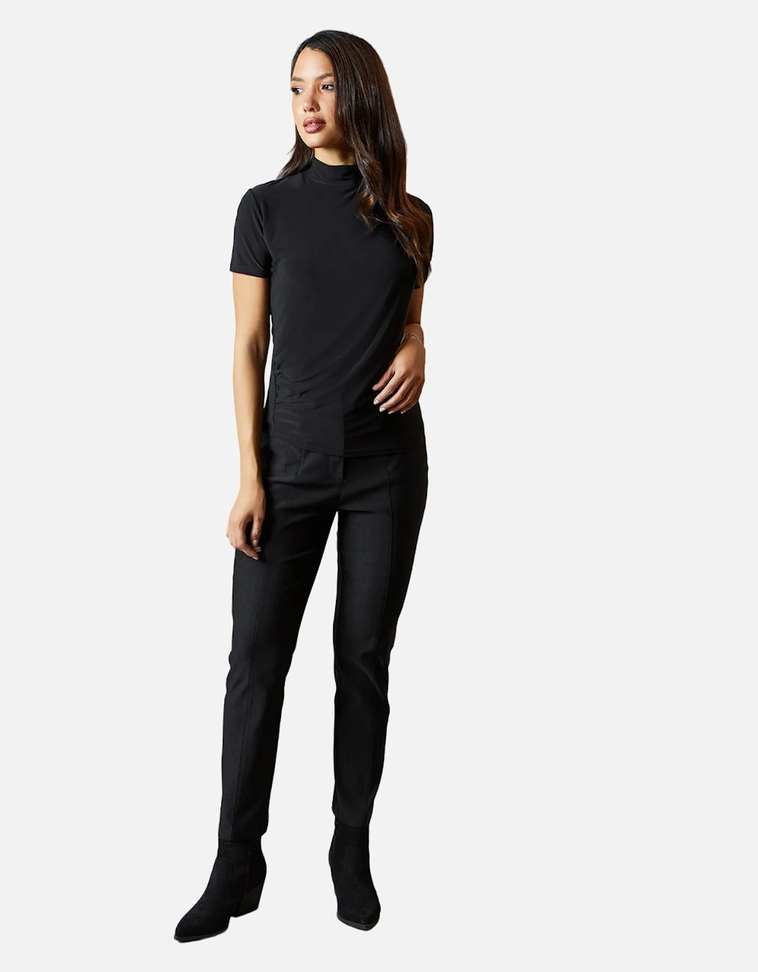 Womens/Ladies Seam Detail Tapered Trousers