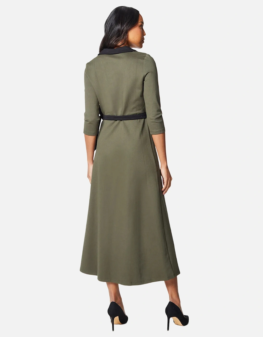 Womens/Ladies Contrast Ponte Wrap Dress