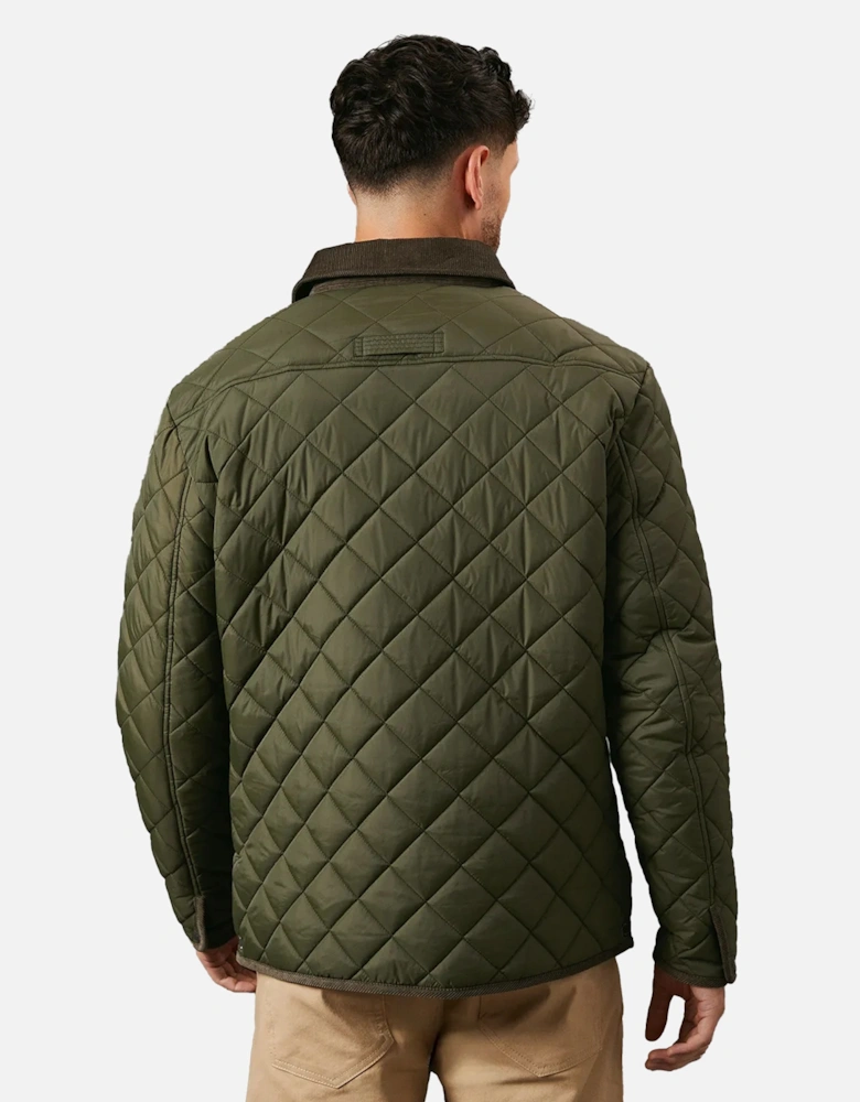 Mens Quilted Cord Collar Padded Jacket