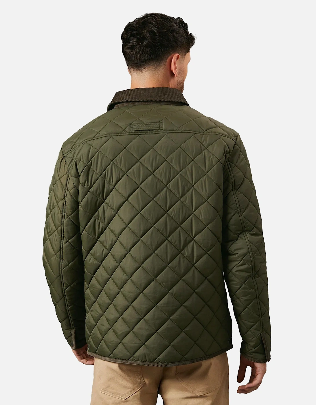 Mens Quilted Cord Collar Padded Jacket