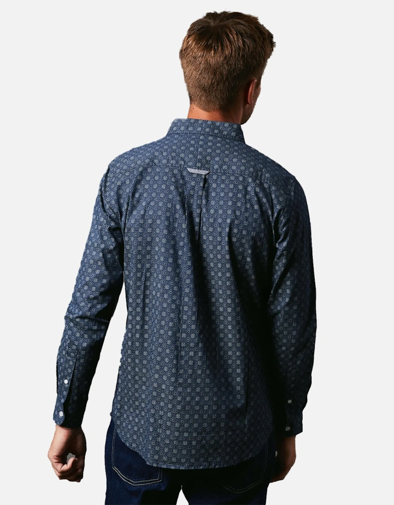 Mens Tudor Tile Print Long-Sleeved Shirt