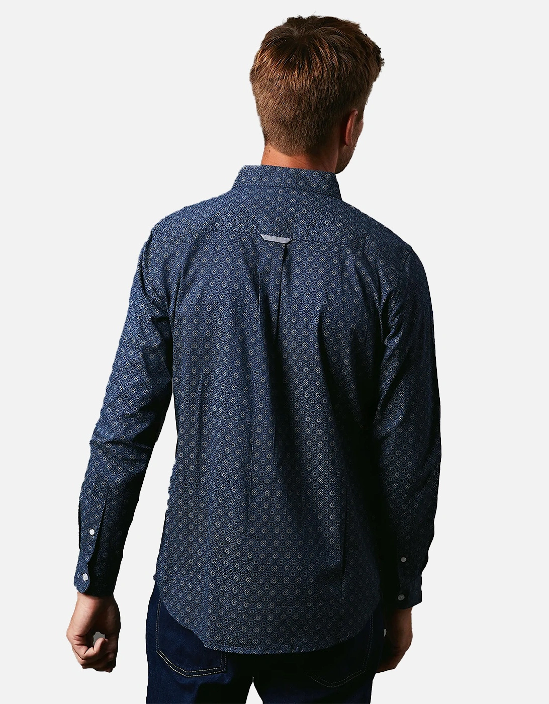 Mens Tudor Tile Print Long-Sleeved Shirt