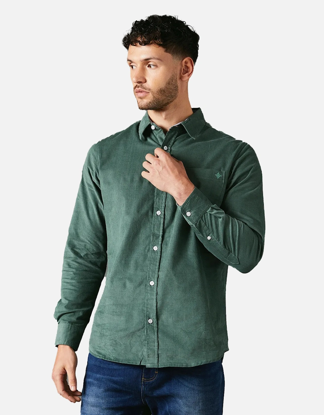 Mens Corduroy Long-Sleeved Shirt, 5 of 4