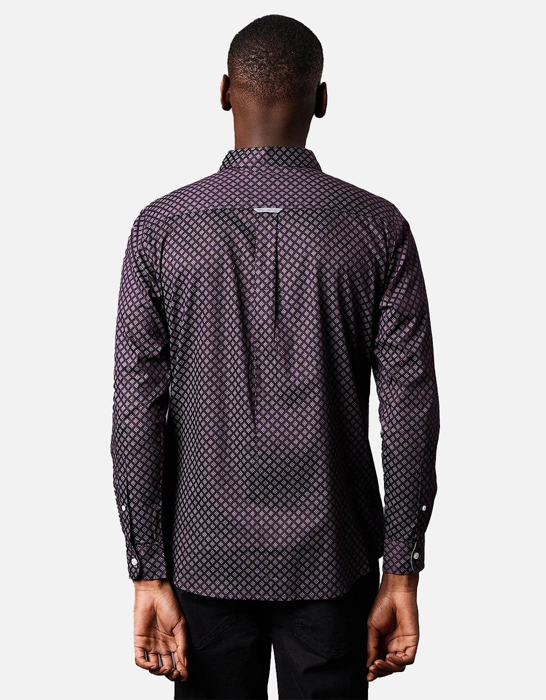 Mens Geometric Pattern Foulard Long-Sleeved Shirt