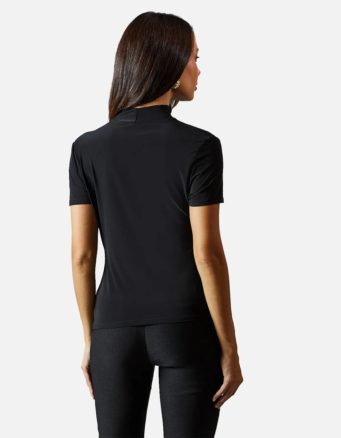 Womens/Ladies Draped High-Neck Top