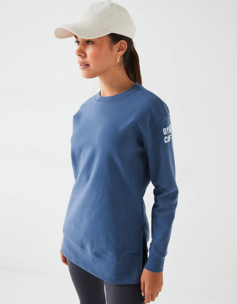 Women's Training Longline Crew - Blue