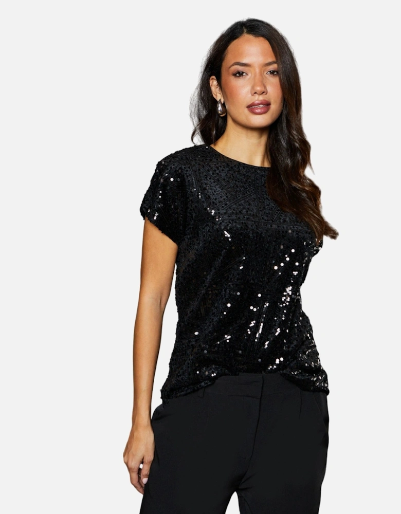 Womens/Ladies Sequin Top