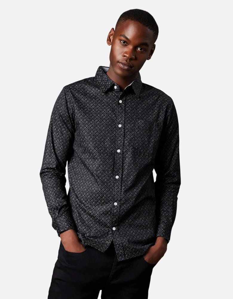 Mens Geometric Long-Sleeved Shirt