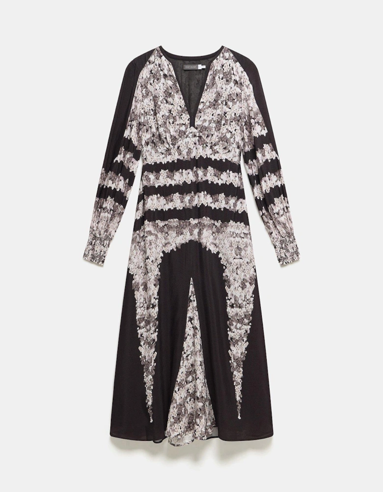 Placement Print Maxi Dress - Light Pink